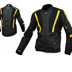 Chamarra deportiva R7 Racing M negro-amarillo con protecciones