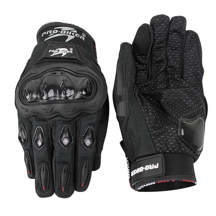 GUANTES NEGROS PRO-BIKER C/LIMPIA MICA/TOUCHSCREEN TALLA XXL