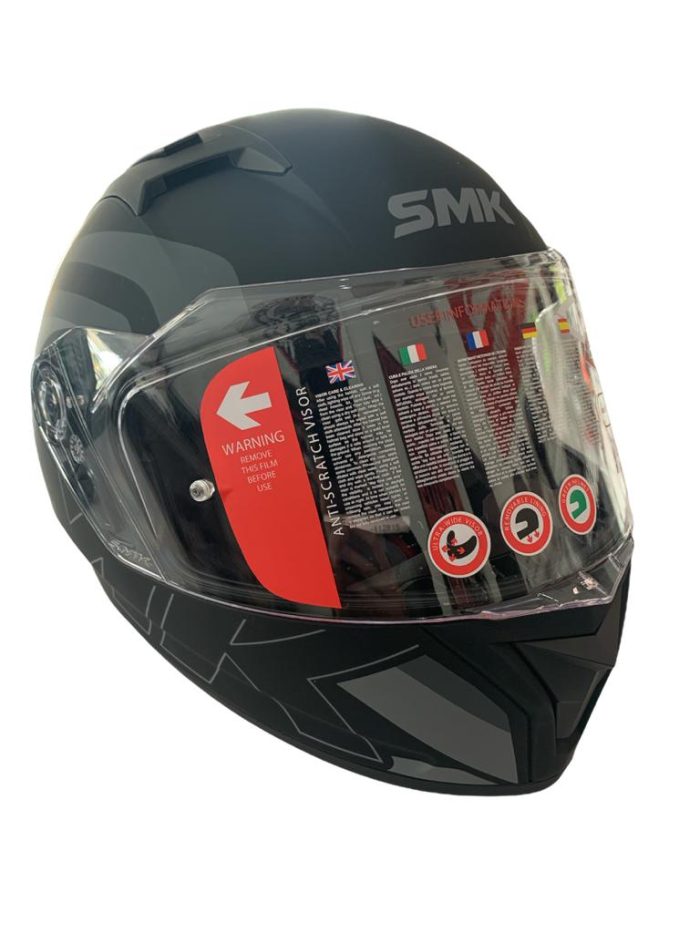 CASCO CERRADO SMK STELLAR NEGRO MATE TALLA "M"